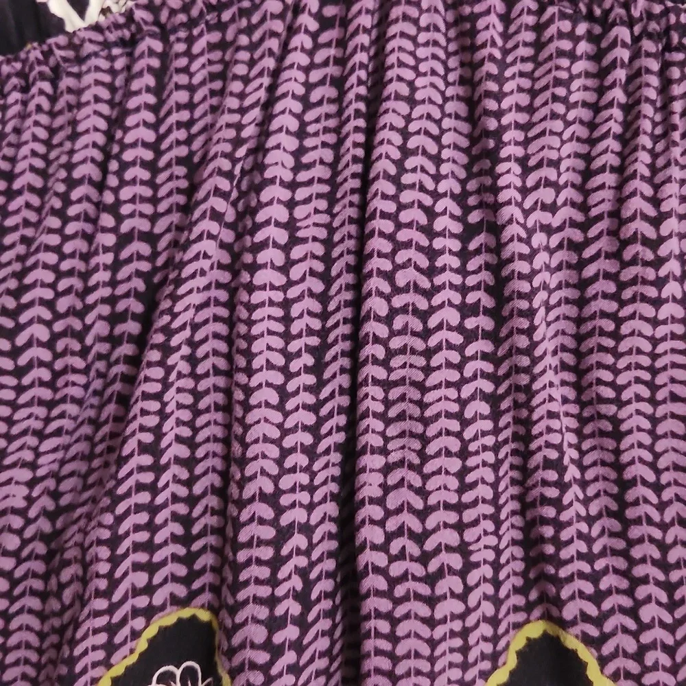 Women's Xhilaration Floral Print Dress Purple And Olive Green Size Medium - Picture 10 of 10